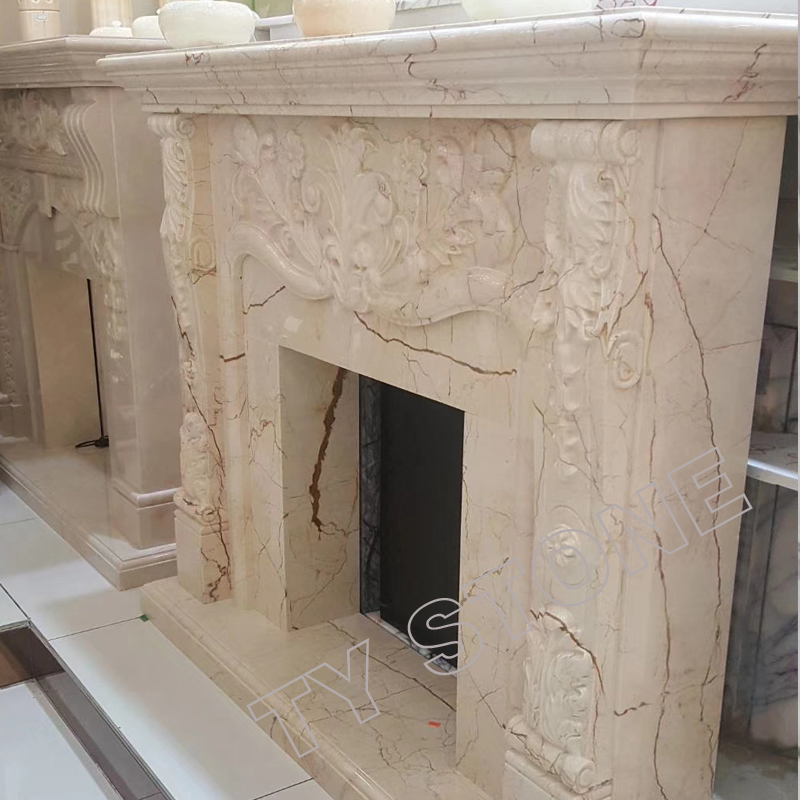 Sofiet gold marble fireplace